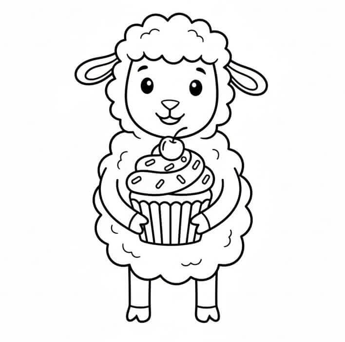 Ovce pro děti omalovánka