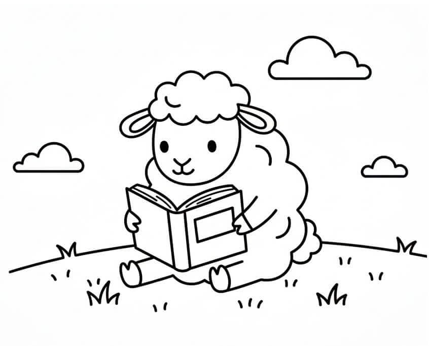 Ovce zdarma pro děti omalovánka