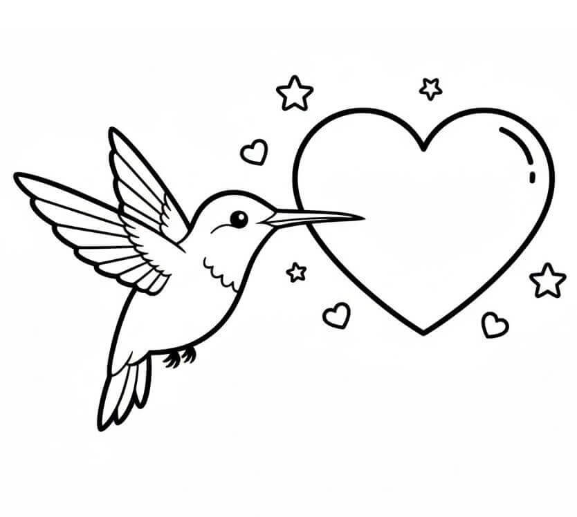 Pěkný Kolibřík omalovánka