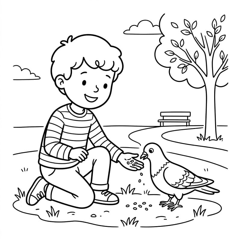 Pěkný holub omalovánka