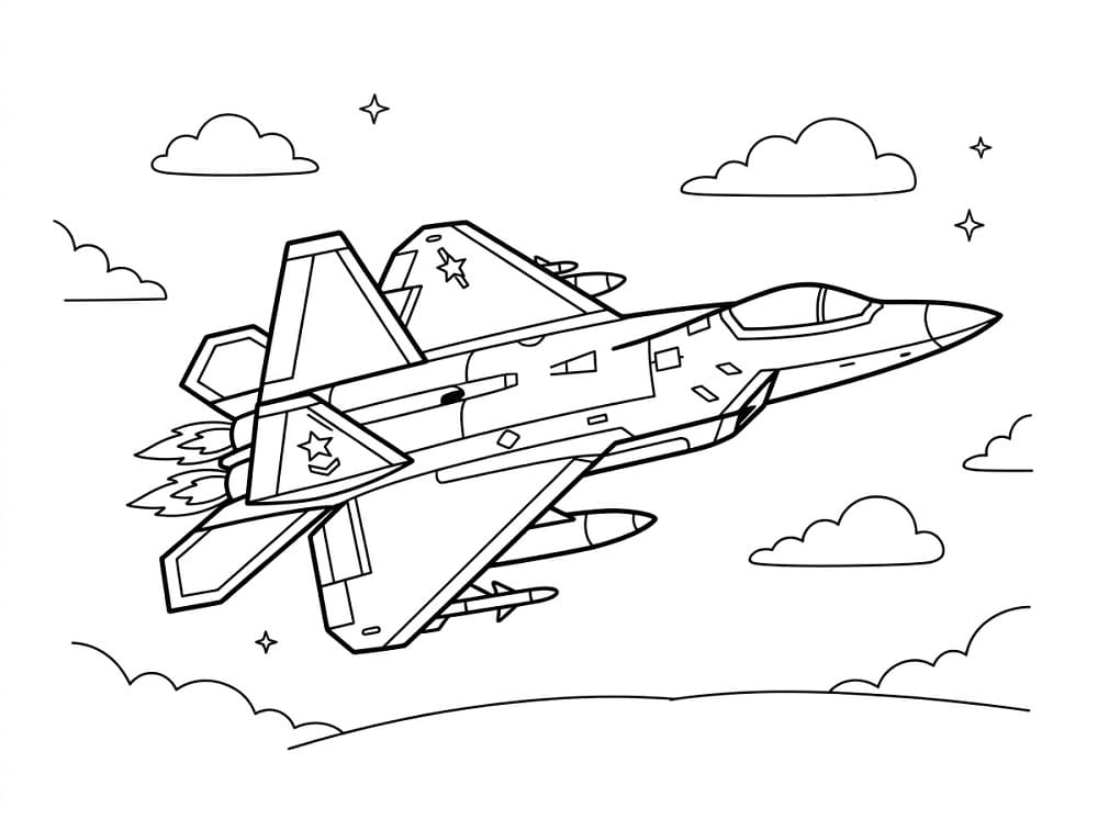 Perfektní Stíhačka omalovánka
