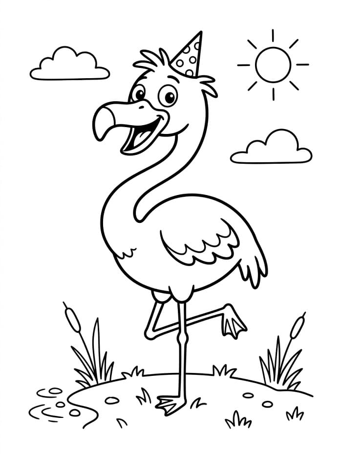 Plameňák Jednoduchý omalovánka