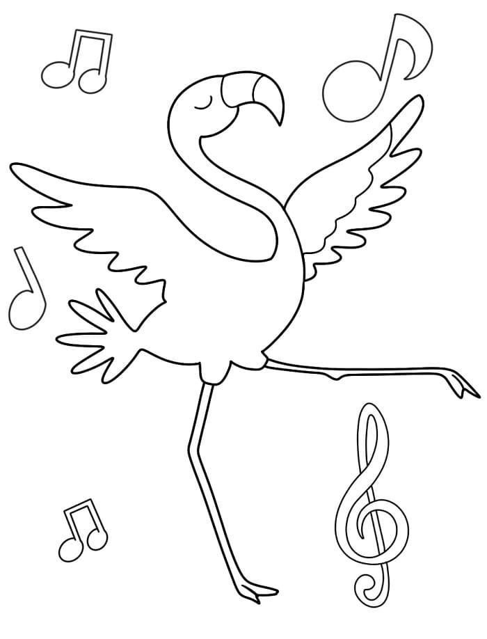 Plameňák jako dárek omalovánka