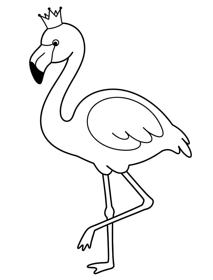 Plameňák tisknutelný pro děti omalovánka