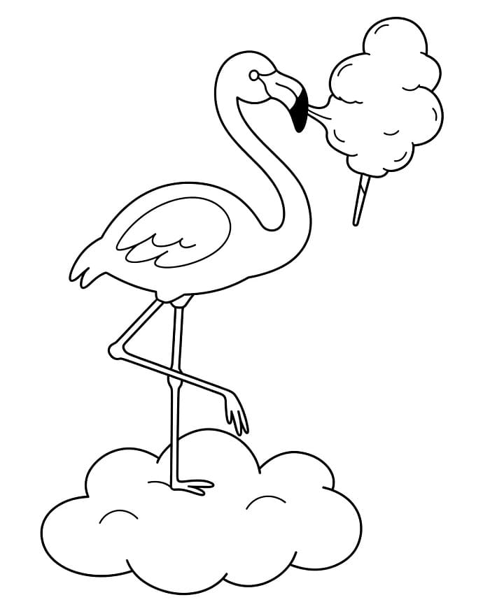 Plameňák zdarma pro děti omalovánka