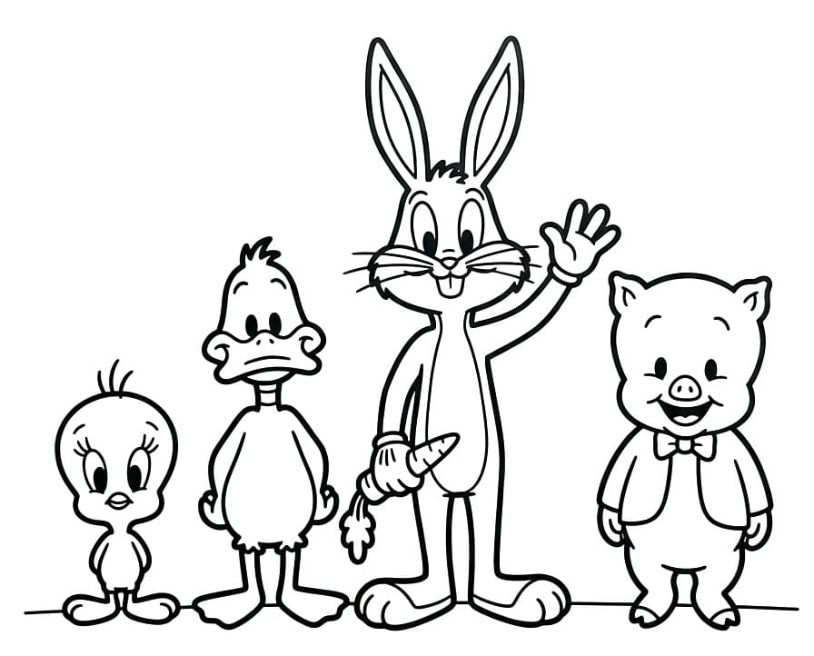 Postavy v Looney Tunes omalovánka