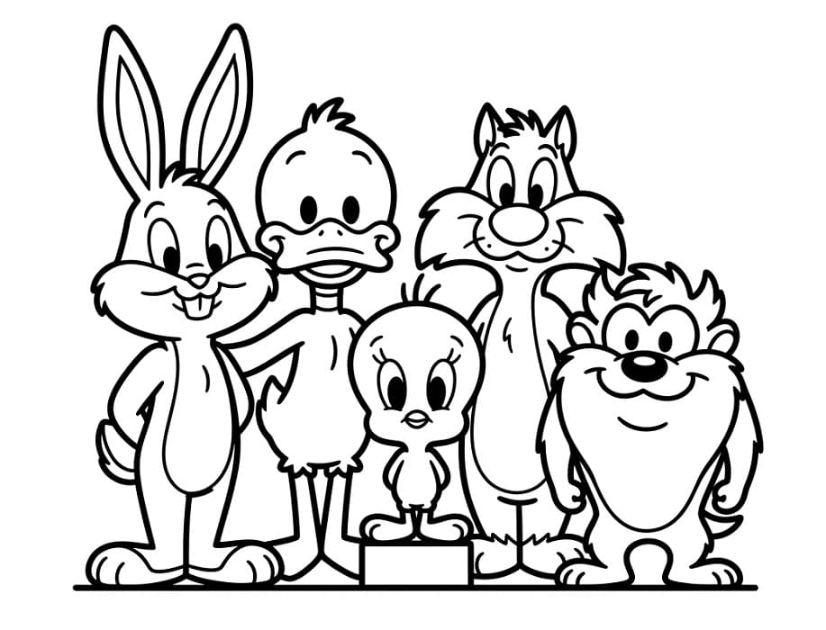 Postavy z Looney Tunes omalovánka