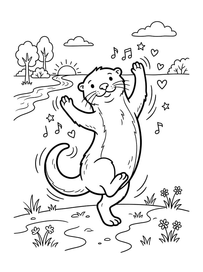 Přátelská vydra omalovánka