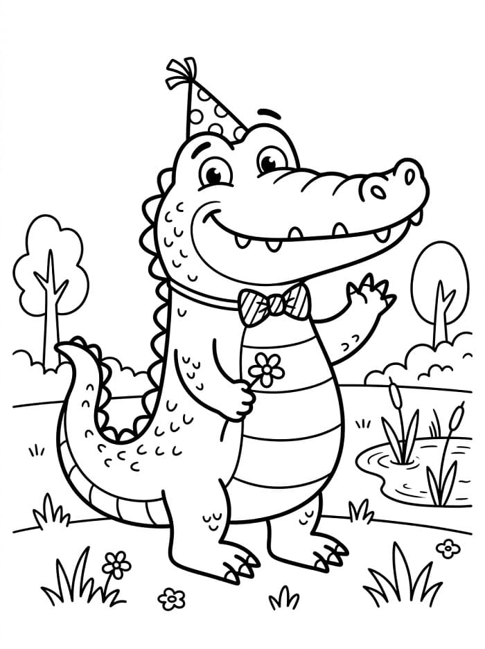 Přátelský aligátor omalovánka