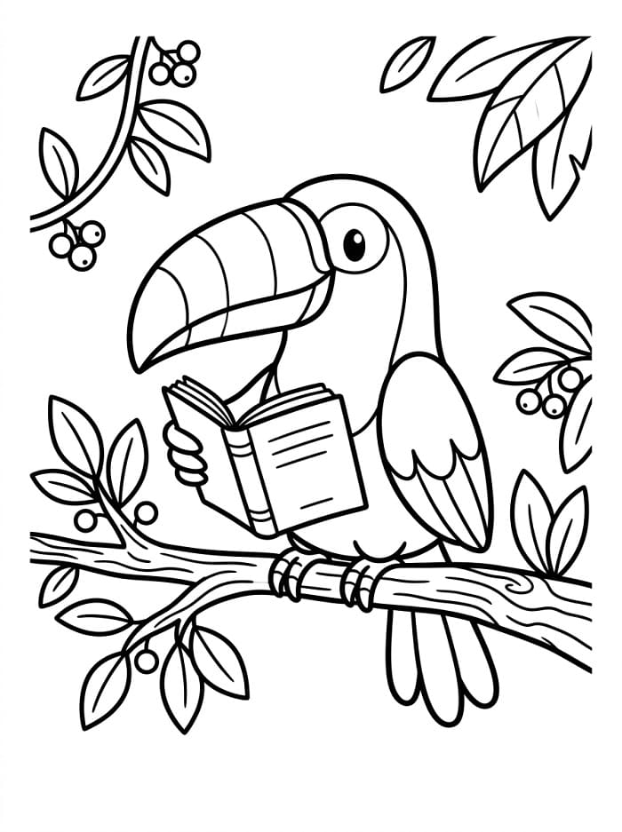 Přátelský tukan omalovánka