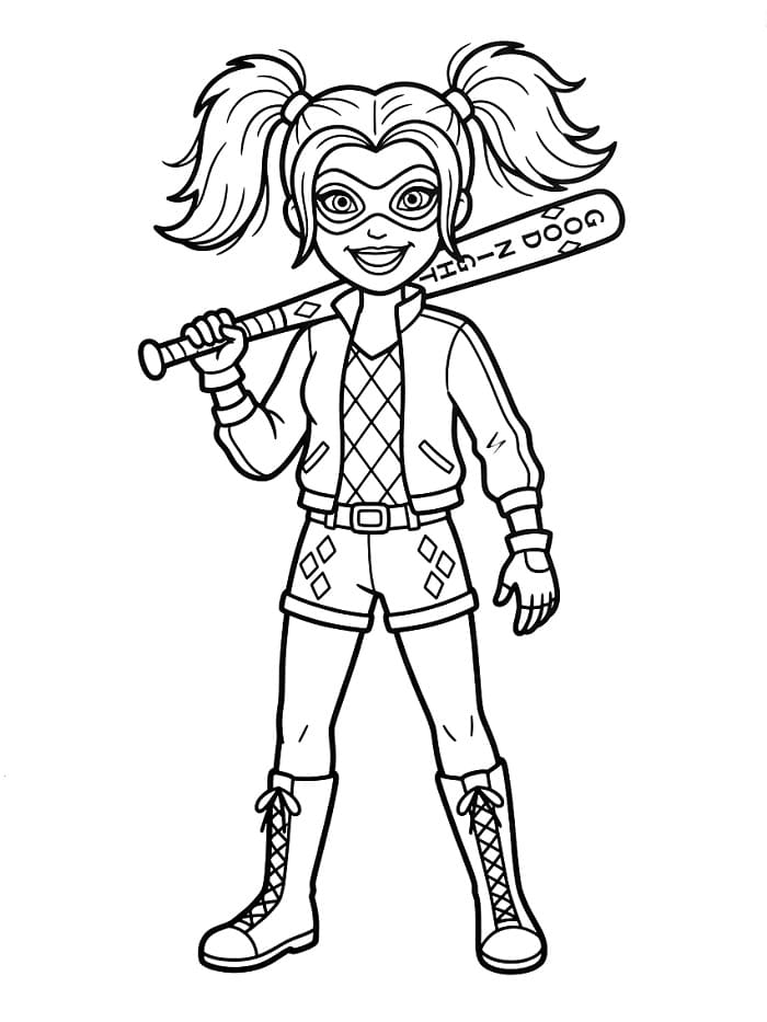 Půvabná Harley Quinn omalovánka
