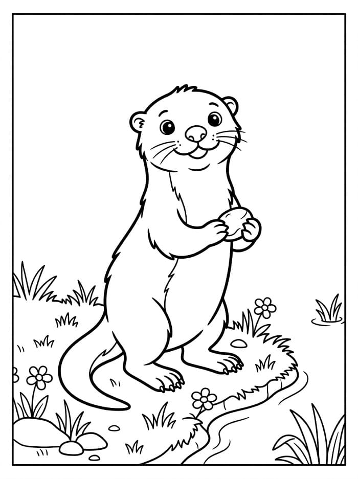 Půvabná vydra omalovánka