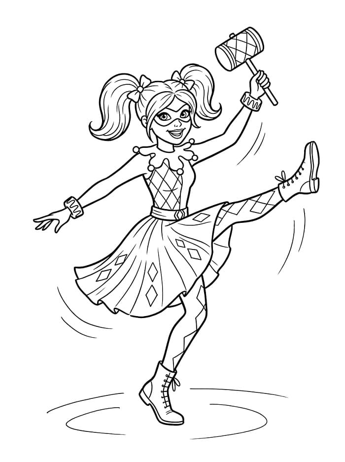 Rozkošná Harley Quinn omalovánka