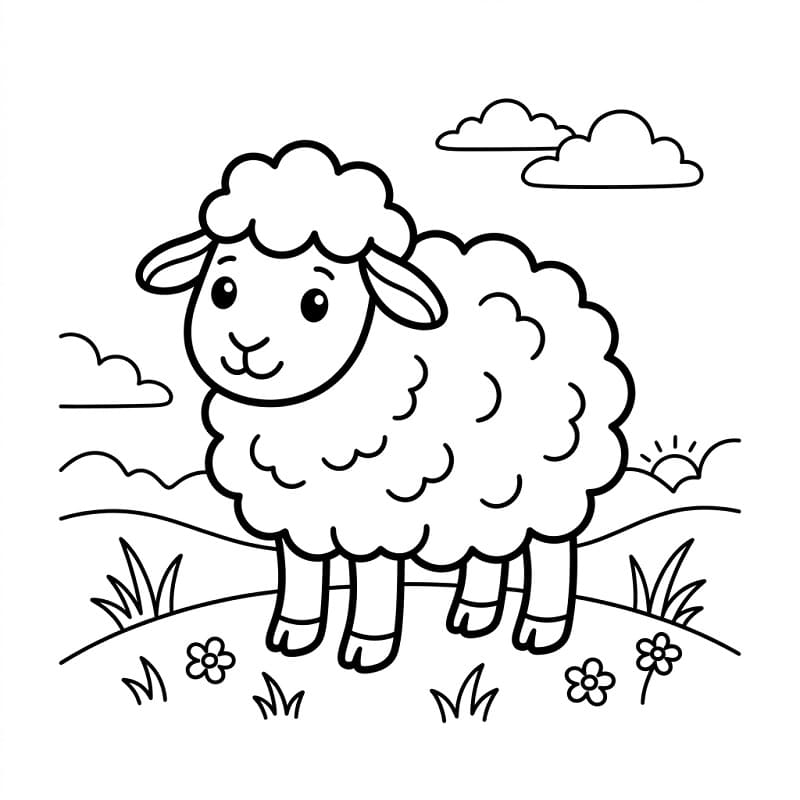 Rozkošná ovce omalovánka