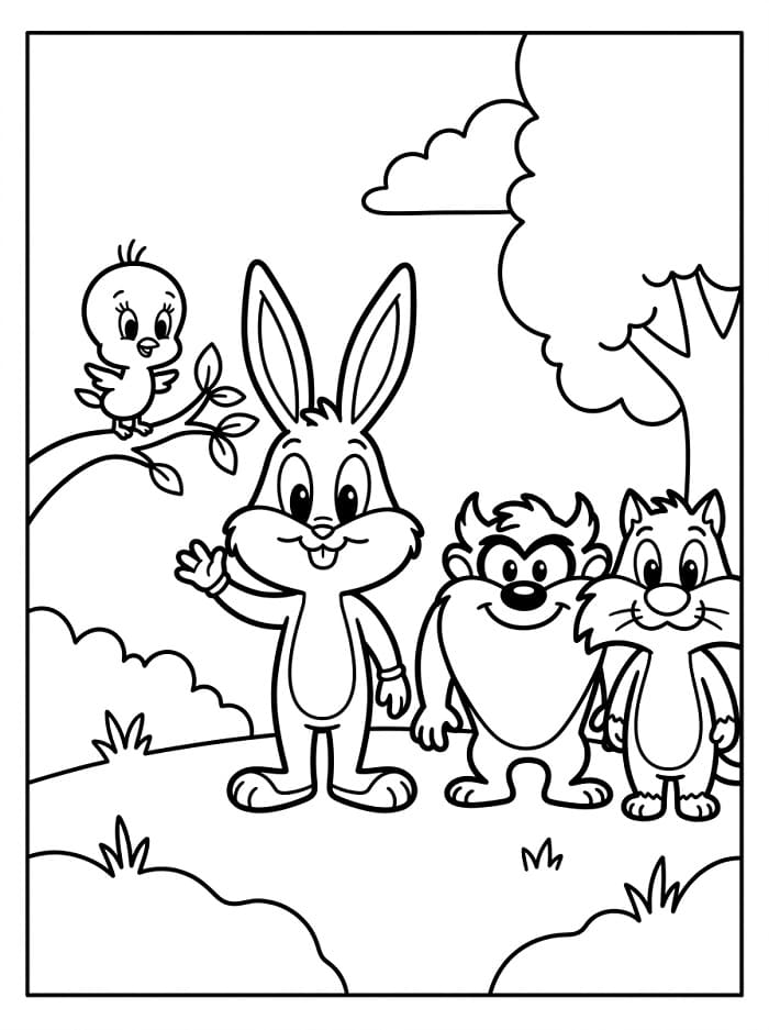 Rozkošné Looney Tunes omalovánka