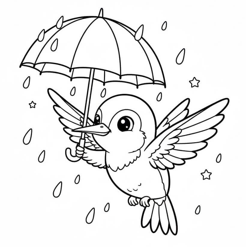 Rozkošný Kolibřík omalovánka