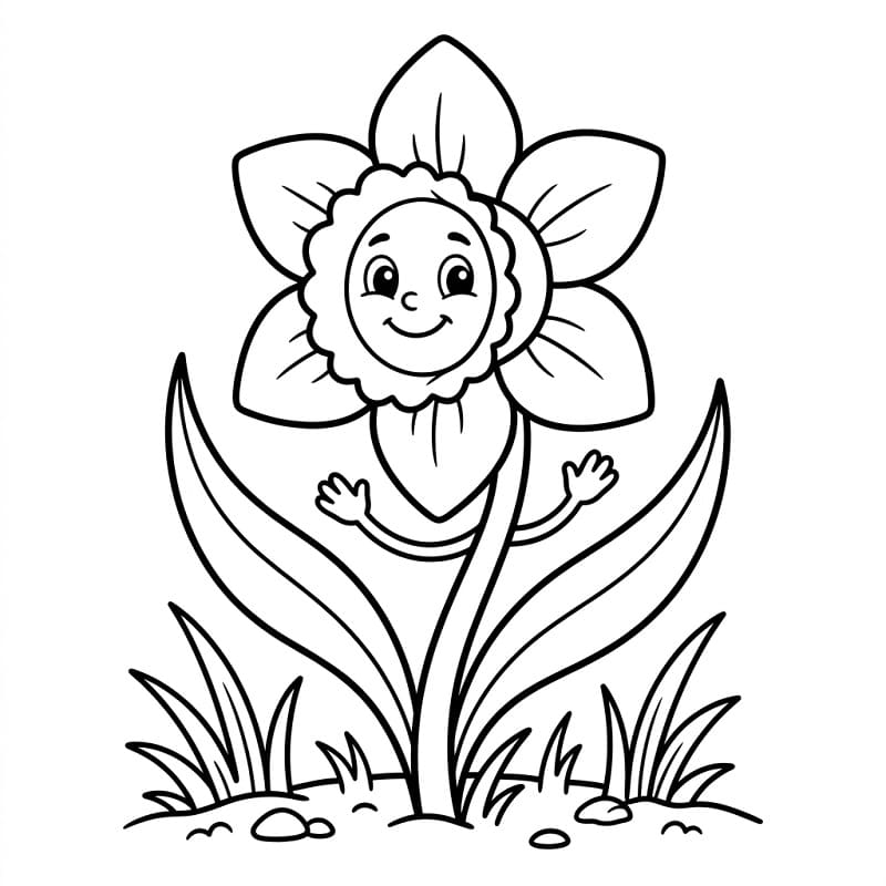 Rozkošný narcis omalovánka