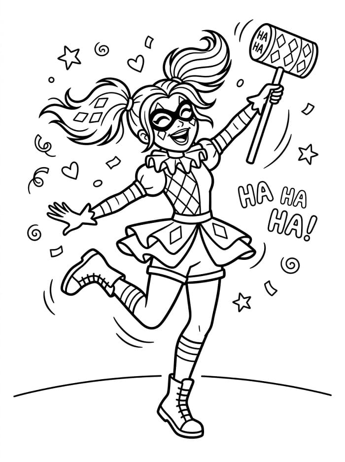 Roztomilá Harley Quinn omalovánka