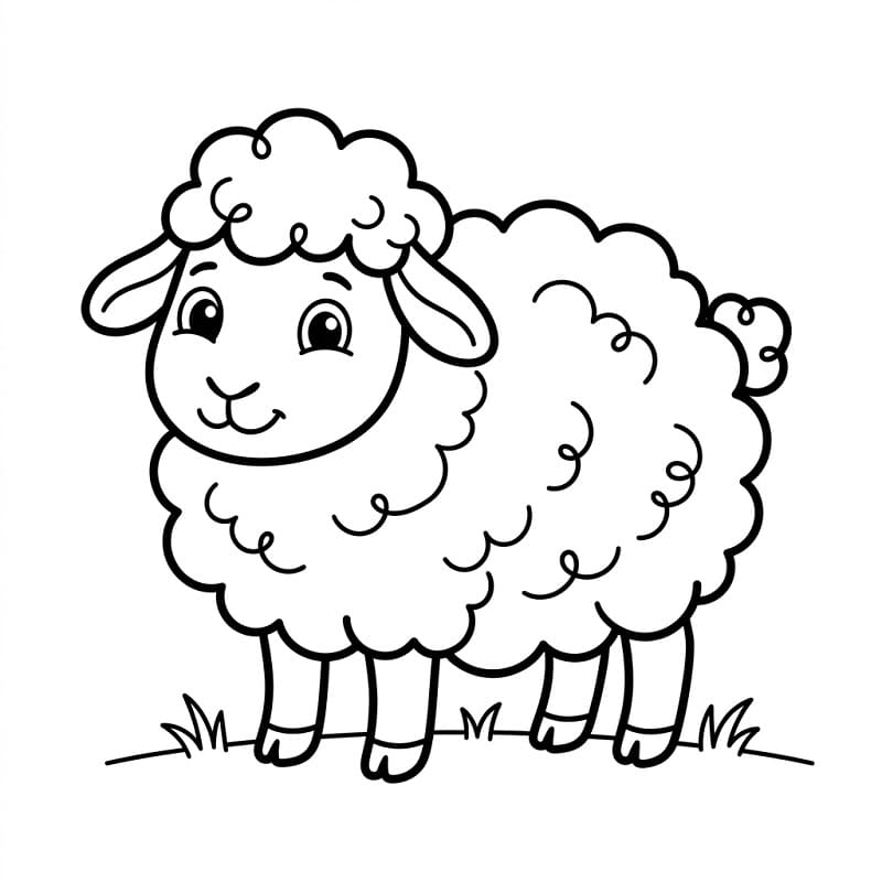 Roztomilá ovce omalovánka
