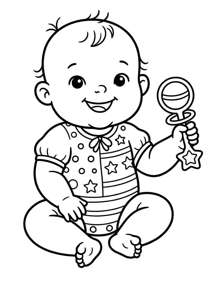 Roztomilé miminko omalovánka