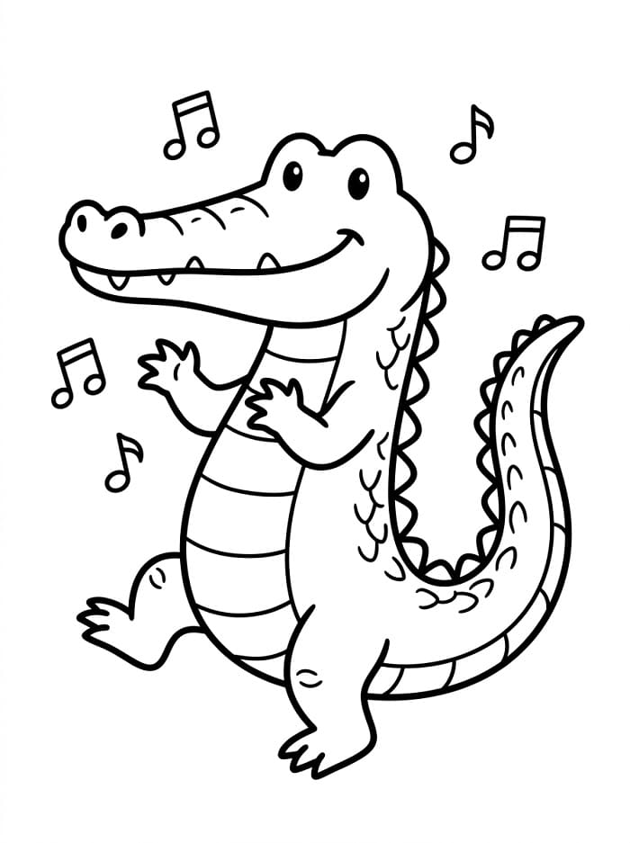 Roztomilý aligátor omalovánka