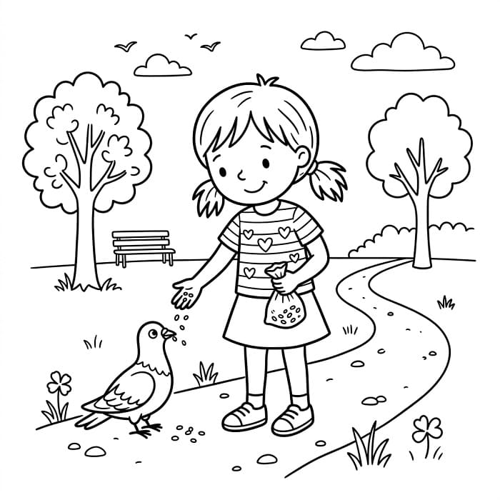 Roztomilý holub omalovánka
