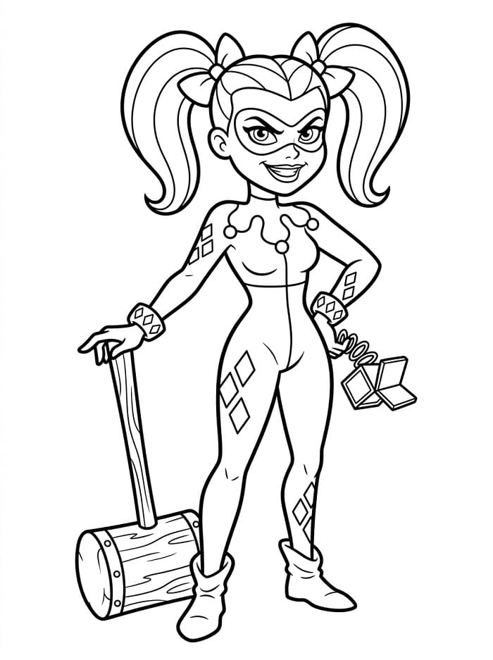 Šílená Harley Quinn omalovánka