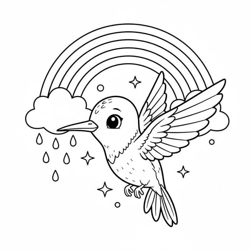 Skvělý Kolibřík omalovánka