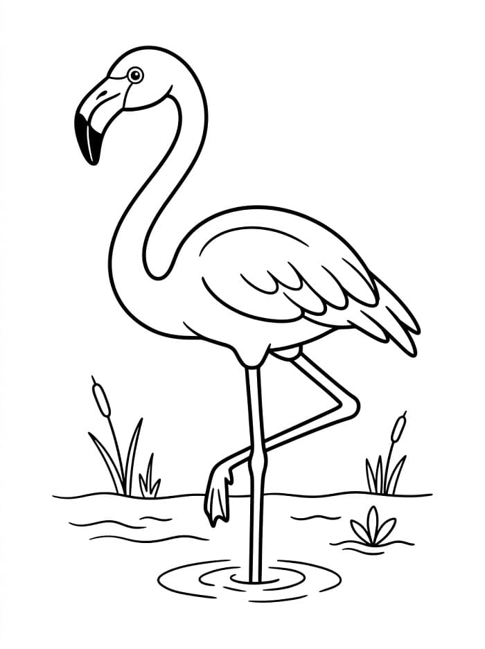 Skvělý Plameňák omalovánka