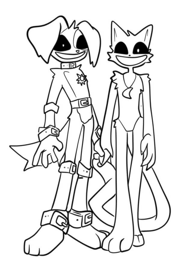 Smiling Critters tisknutelný obrázek omalovánka