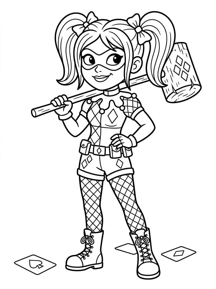 Snadná Harley Quinn omalovánka