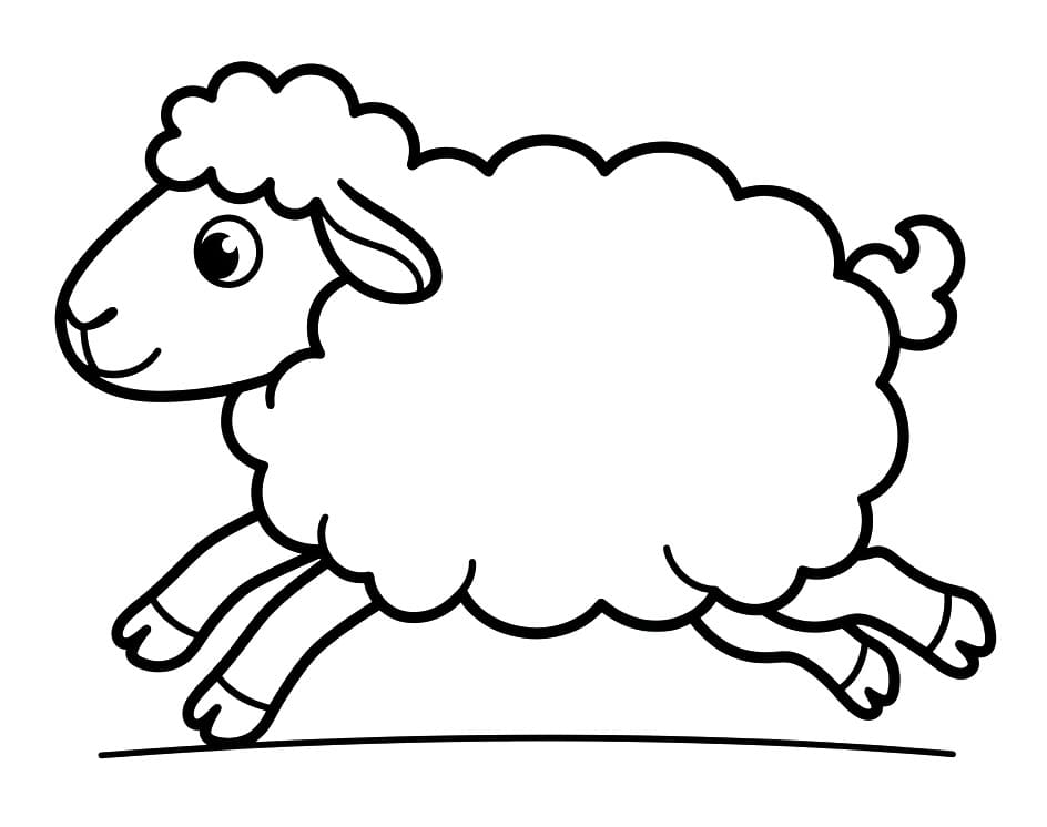 Snadná ovce omalovánka