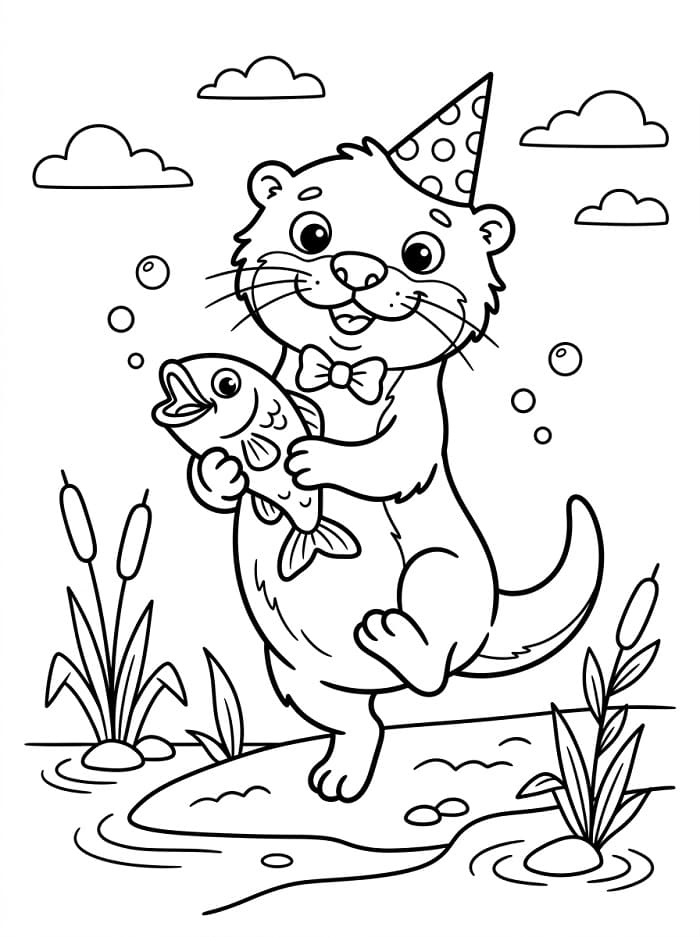 Šťastná vydra omalovánka