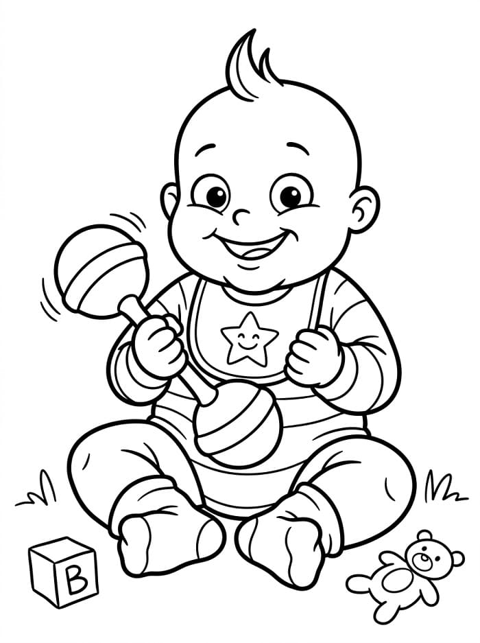 Šťastné miminko omalovánka