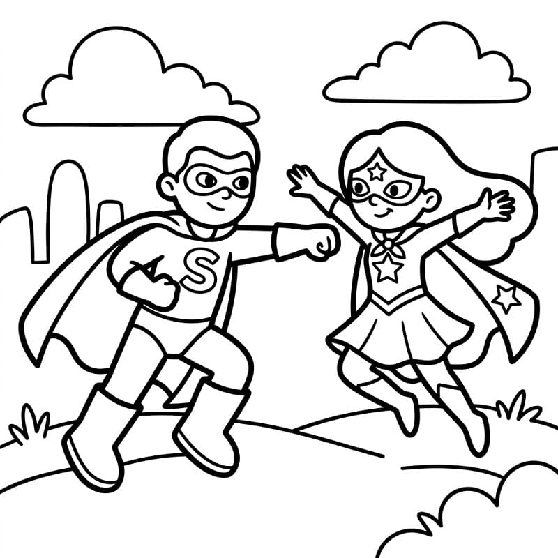 Šťastný Superhrdina omalovánka