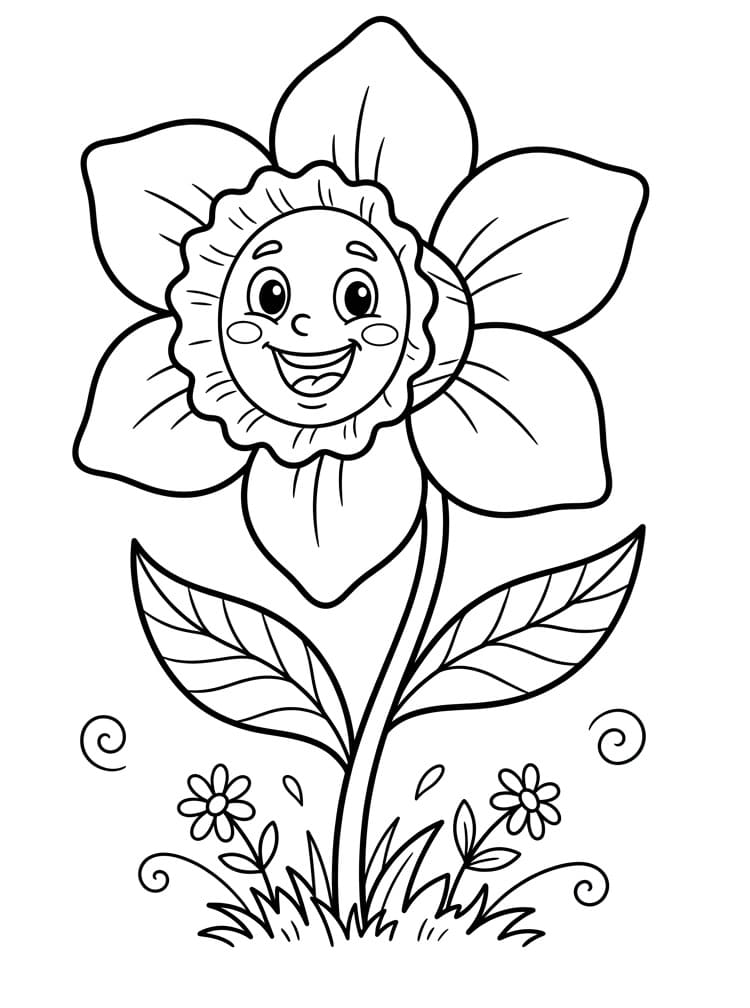 Šťastný narcis omalovánka