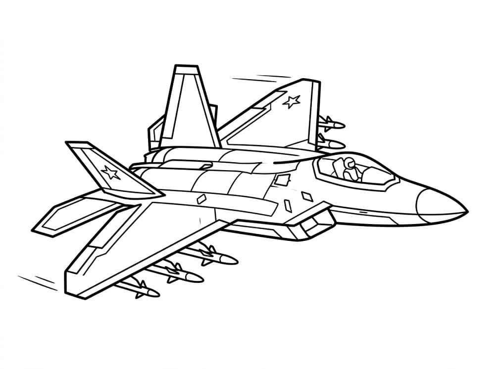 Stíhačka Pěkný omalovánka
