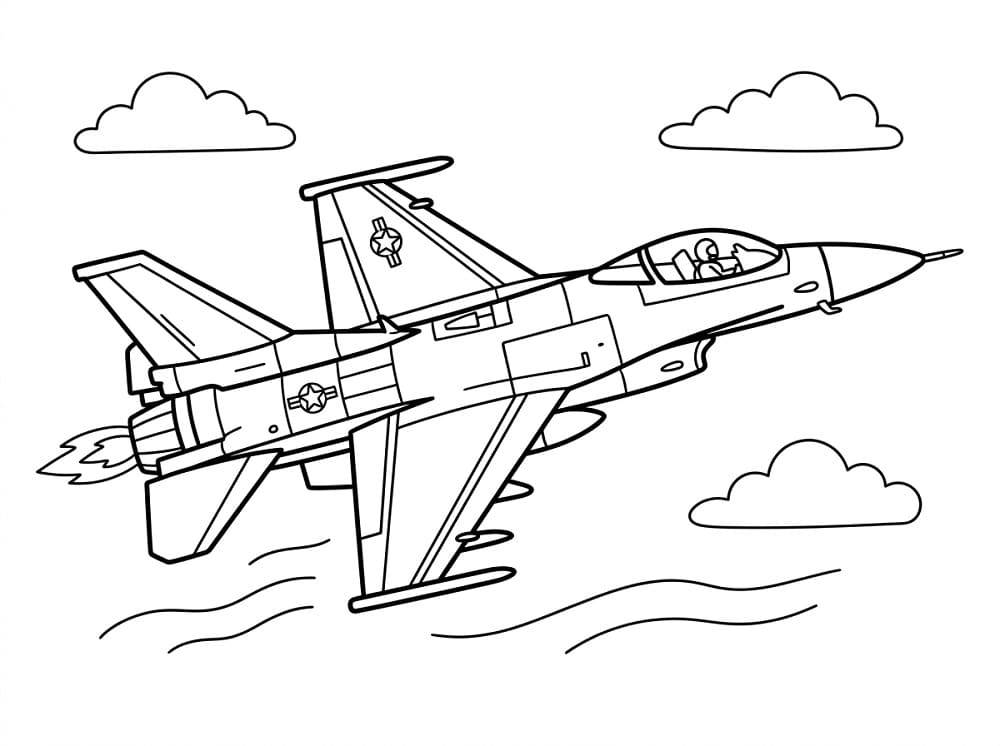 Stíhačka Skvělý omalovánka