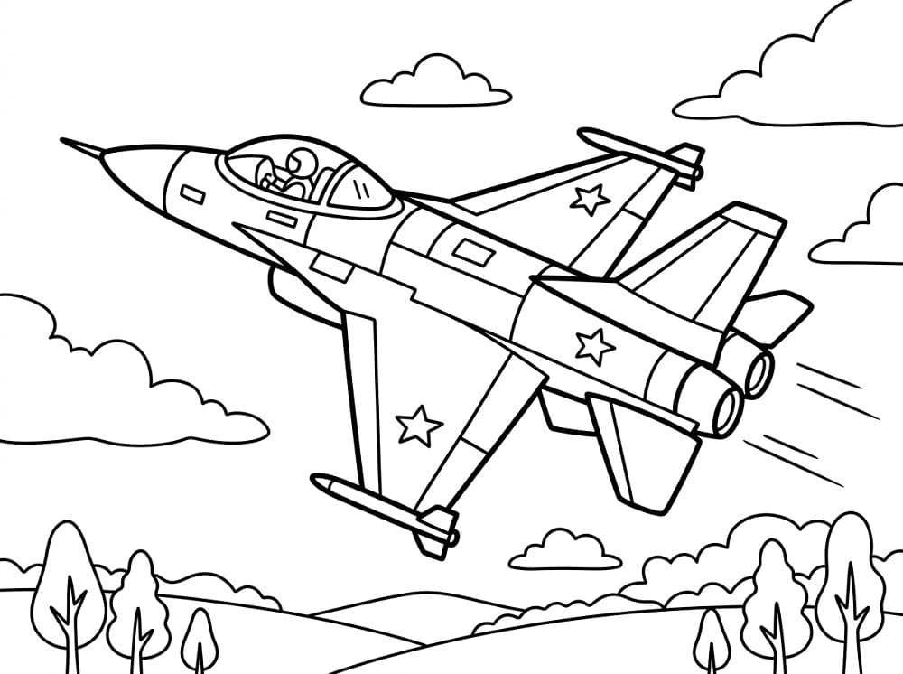 Stíhačka Úžasný omalovánka