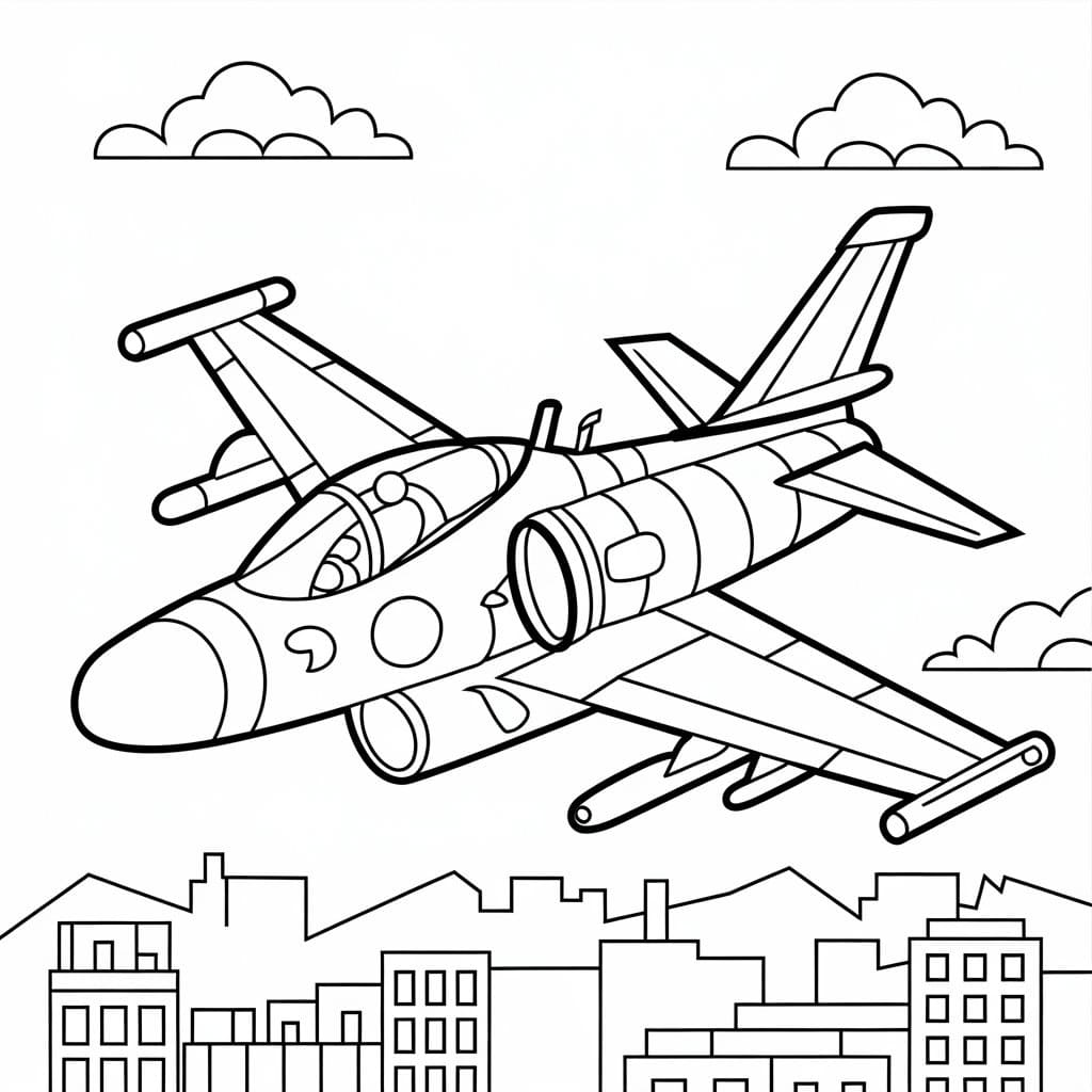 Stíhačka pro děti omalovánka