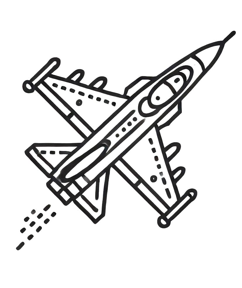 Stíhačka zdarma pro děti omalovánka