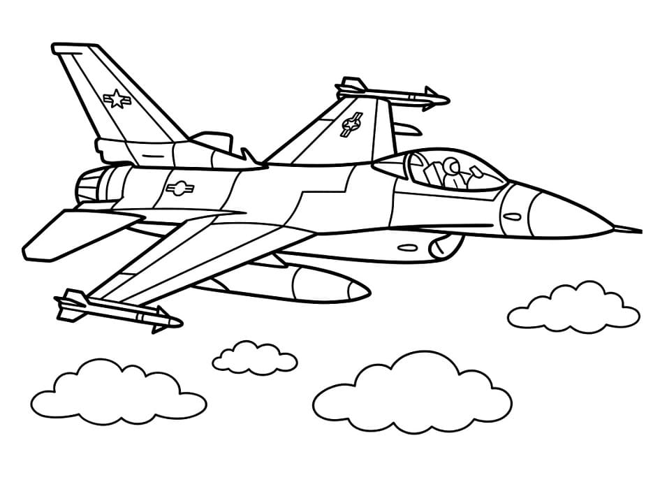 Stíhačka zdarma tisknutelný omalovánka