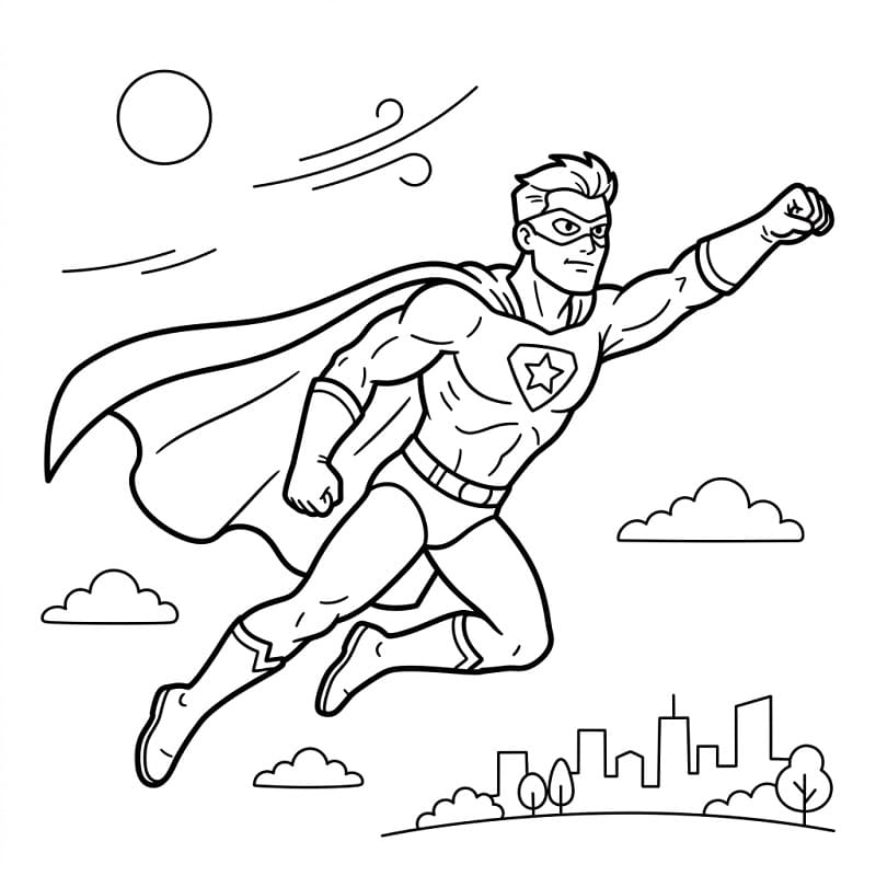 Superhrdina obrázek zdarma omalovánka