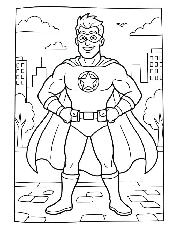 Omalovánka Superhrdina pro děti 2 roky