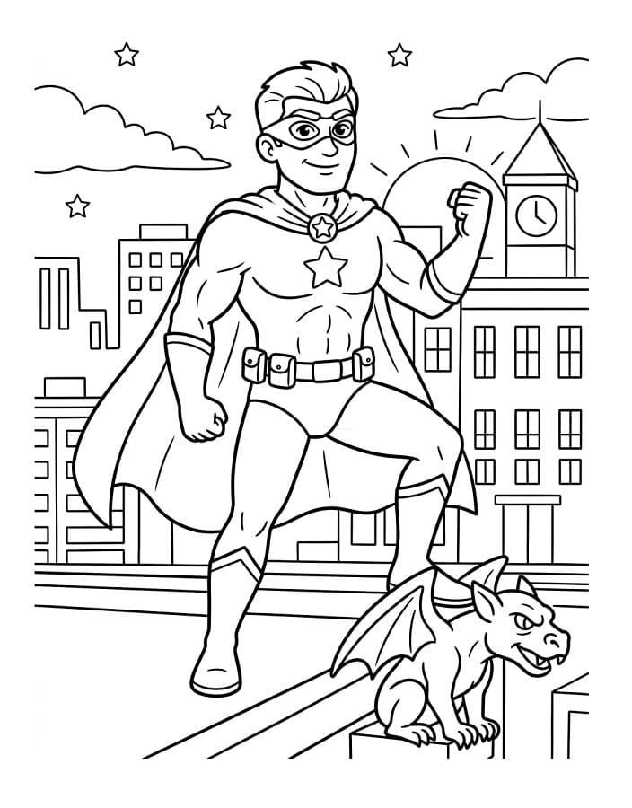 Omalovánka Superhrdina pro děti 3 roky