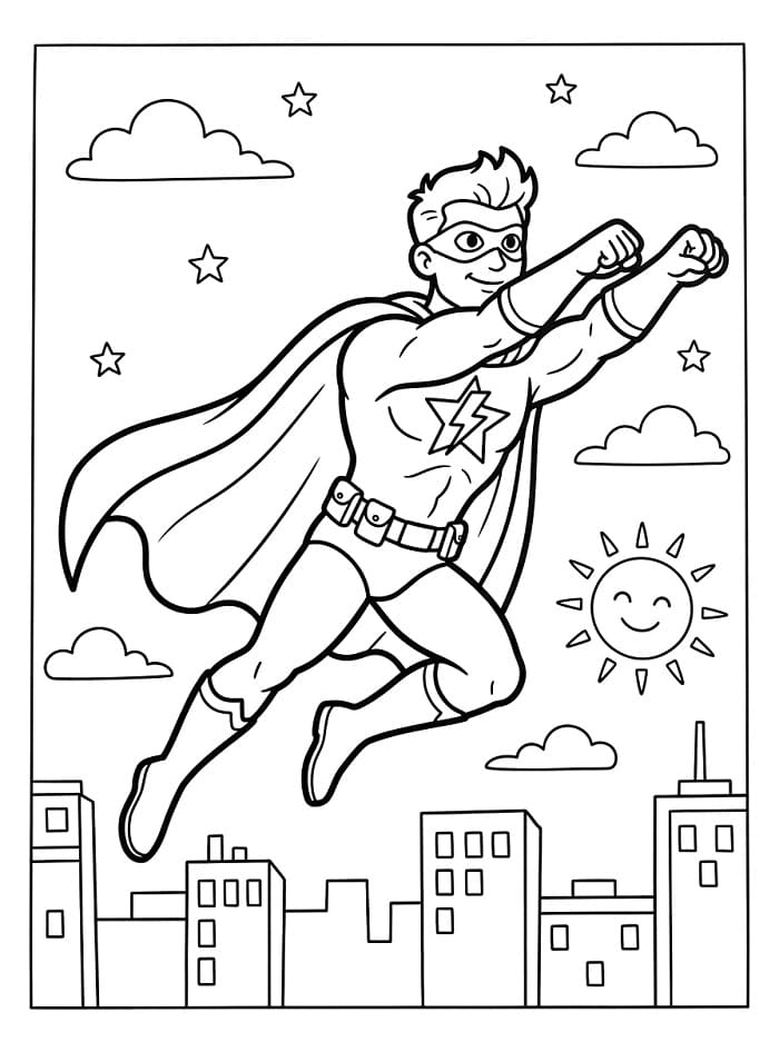 Omalovánka Superhrdina pro děti 4 roky