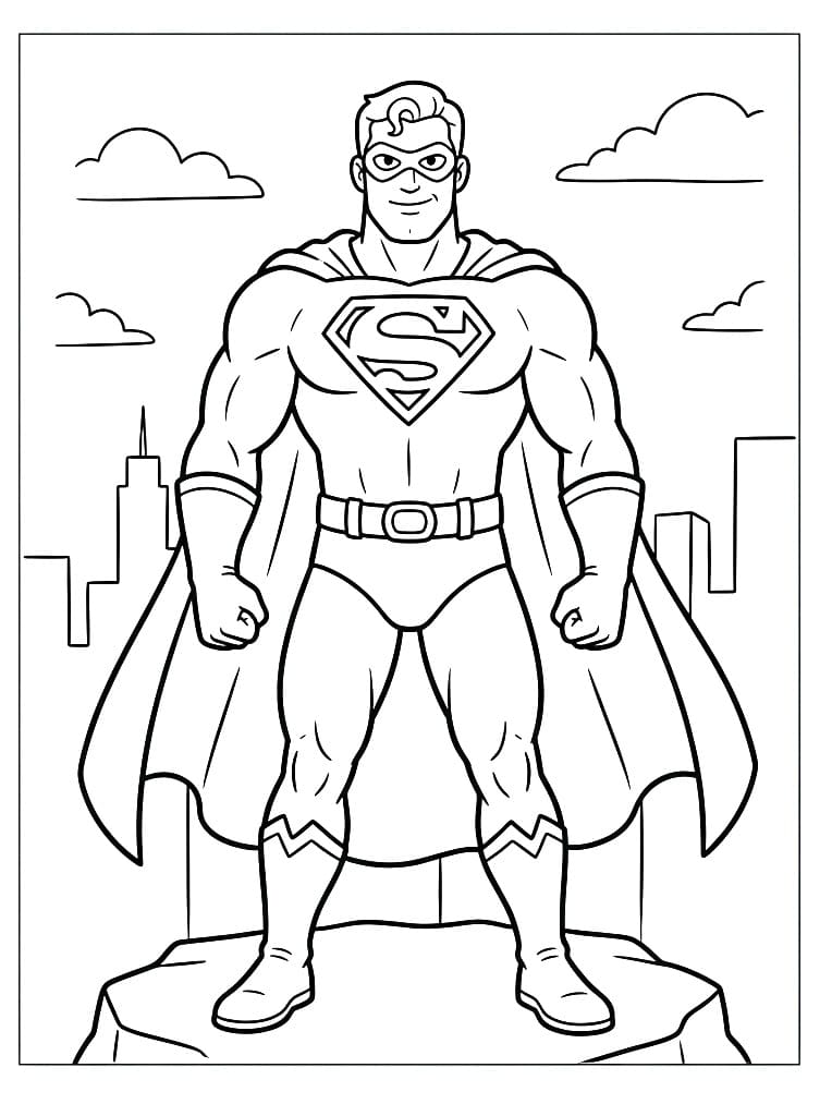 Superhrdina tisknutelný omalovánka