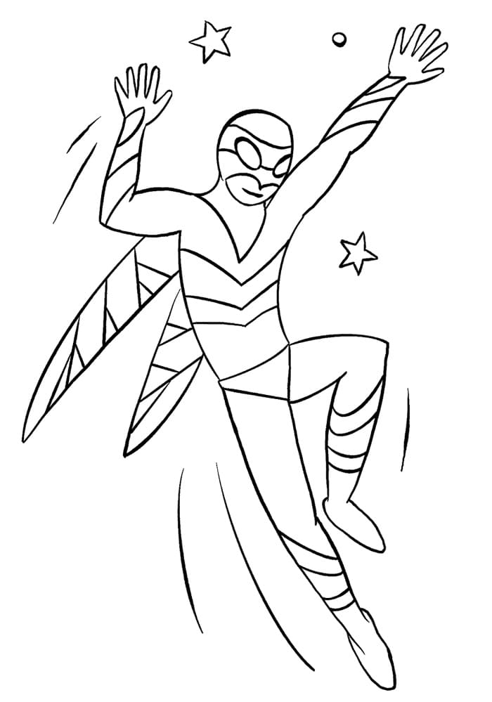 Superhrdina zdarma pro děti omalovánka