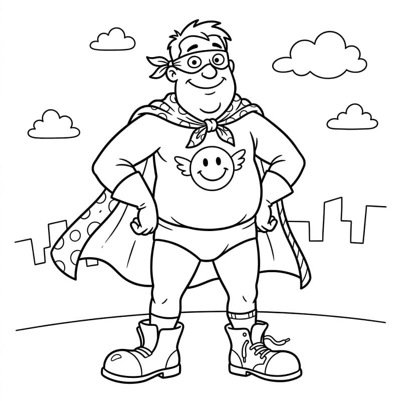 Superhrdina zdarma omalovánka