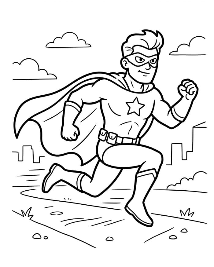 Superhrdina omalovánka